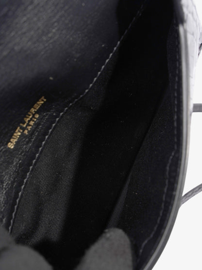 Saint Laurent Cassandre Black Embossed Leather