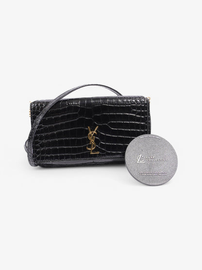 Saint Laurent Cassandre Black Embossed Leather