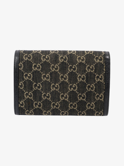 Gucci Dionysus Chain Wallet Black / GG Supreme / Ivory Denim