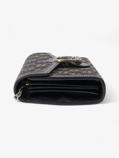 Gucci Dionysus Chain Wallet Black / GG Supreme / Ivory Denim