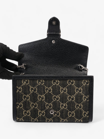 Gucci Dionysus Chain Wallet Black / GG Supreme / Ivory Denim