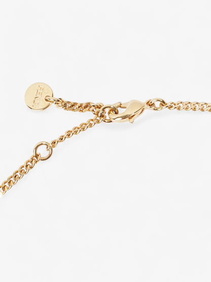 Fendi F is Fendi Circle Pendant Necklace Gold / Crystal Base Metal