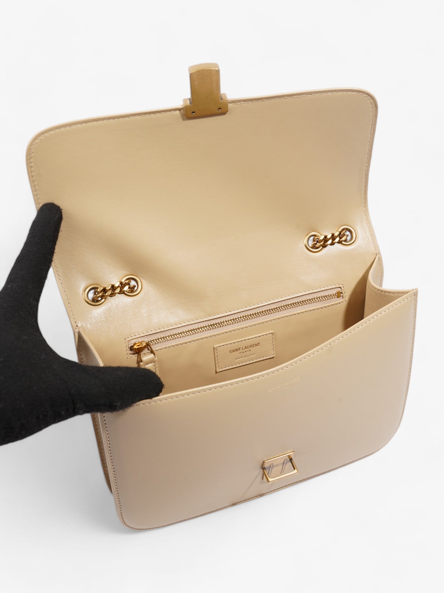 Saint Laurent Tuc Beige Leather