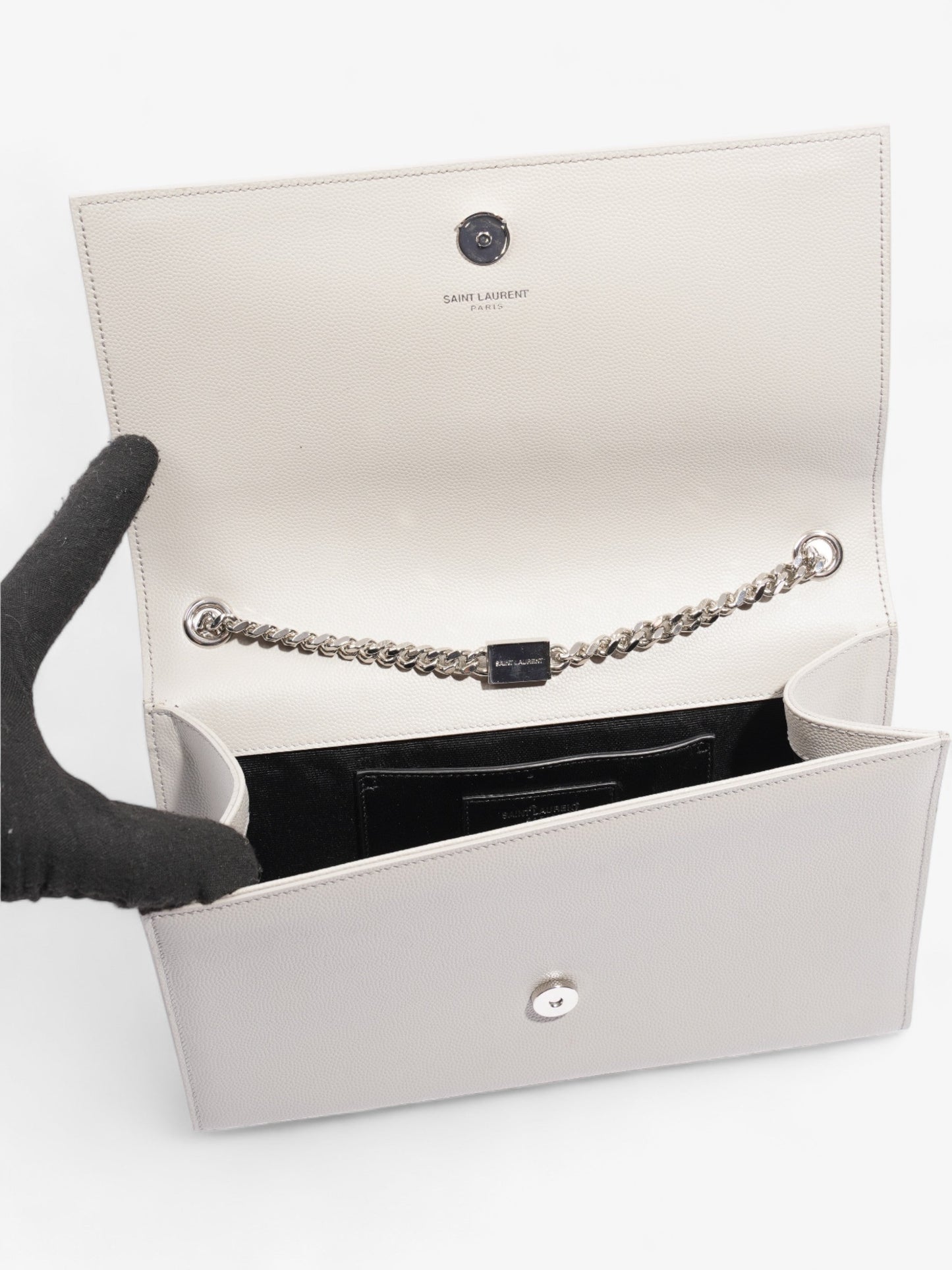 Saint Laurent Classic Monogram Kate Medium Grey Leather