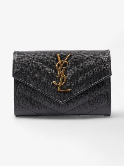 Saint Laurent Monogram Fold Wallet Black Matelasse Leather