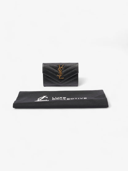 Saint Laurent Monogram Fold Wallet Black Matelasse Leather