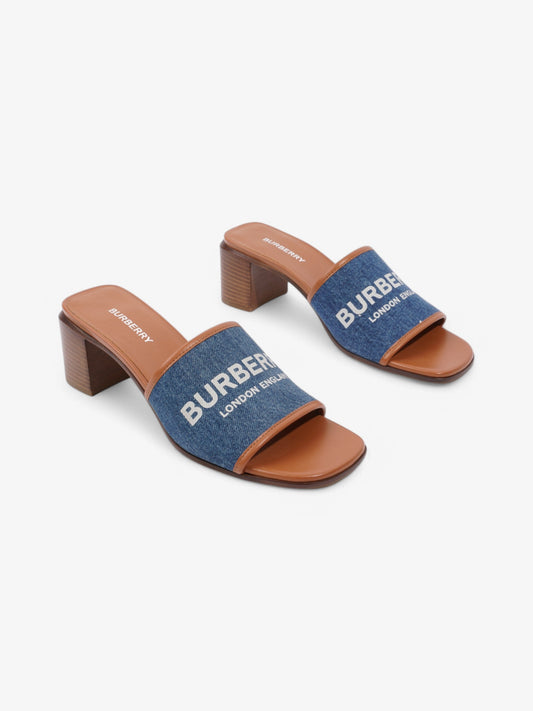 Burberry Denim Mules 55 Blue / Brown Denim EU 38 UK 5