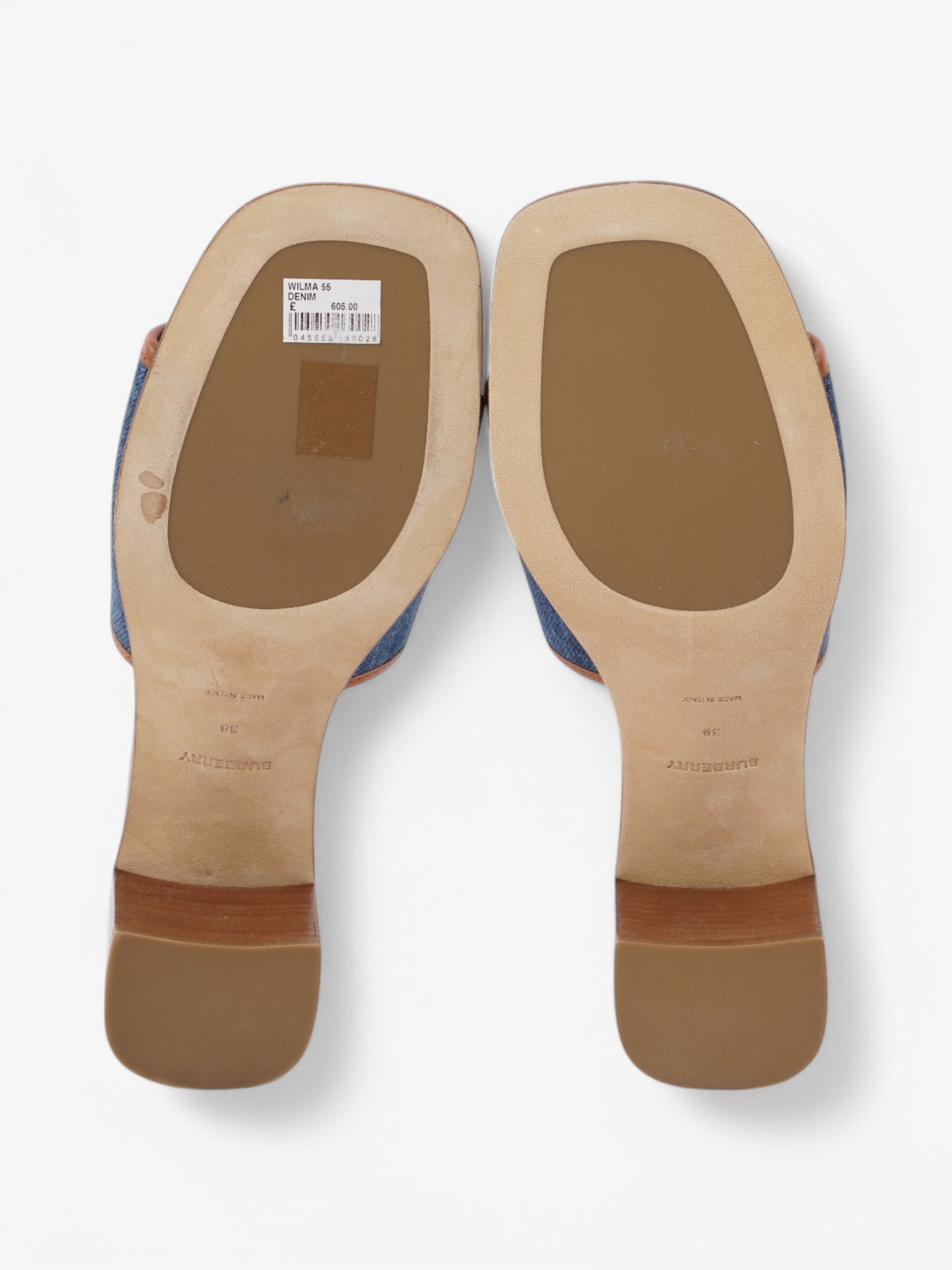 Burberry Denim Mules 55 Blue / Brown Denim EU 38 UK 5