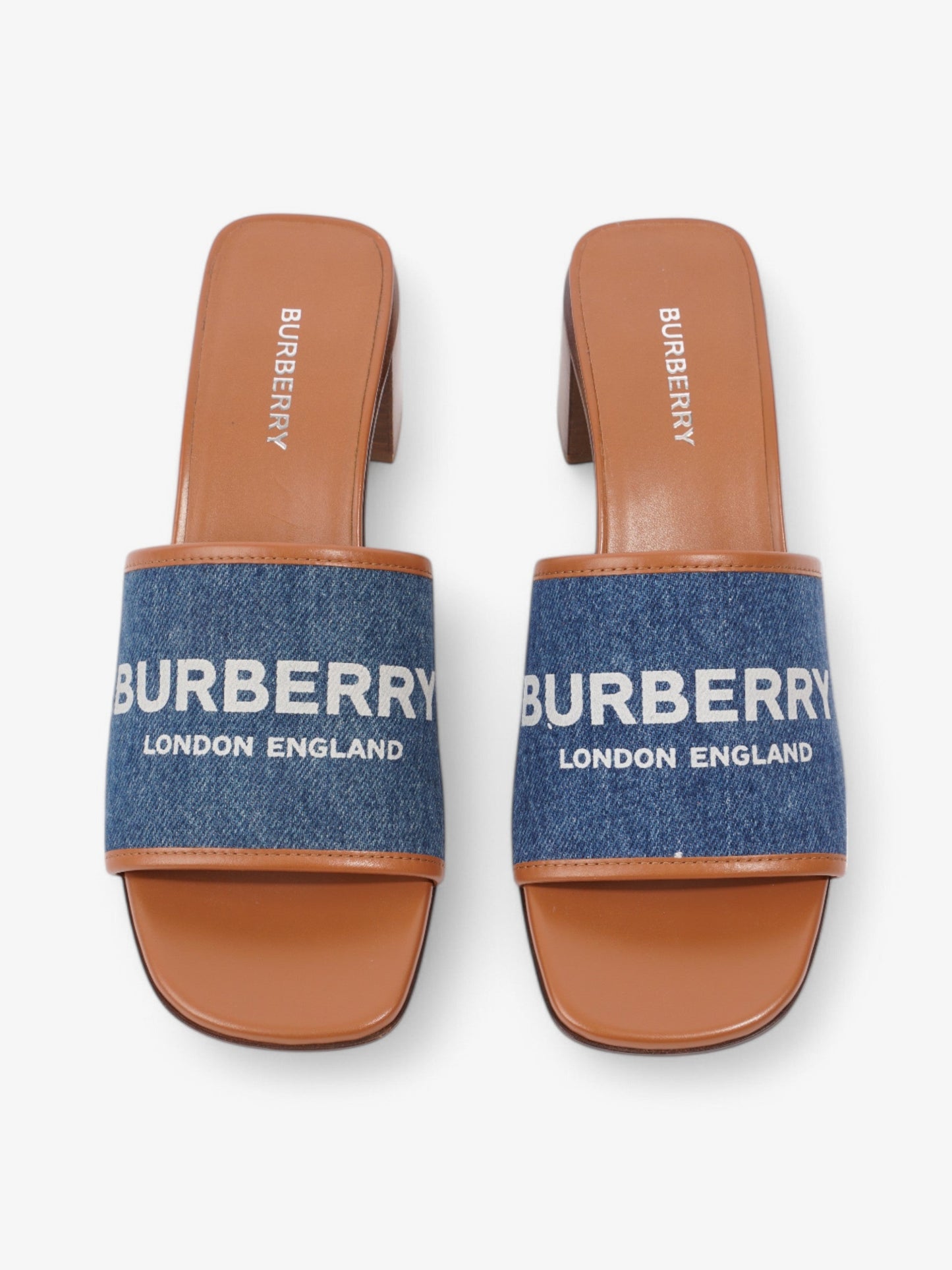 Burberry Denim Mules 55 Blue / Brown Denim EU 38 UK 5