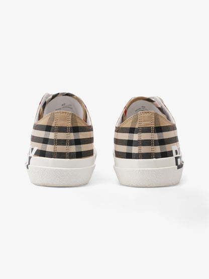 Burberry Larkhal Sneakers Beige Checkered / White Canvas EU 40 UK 7
