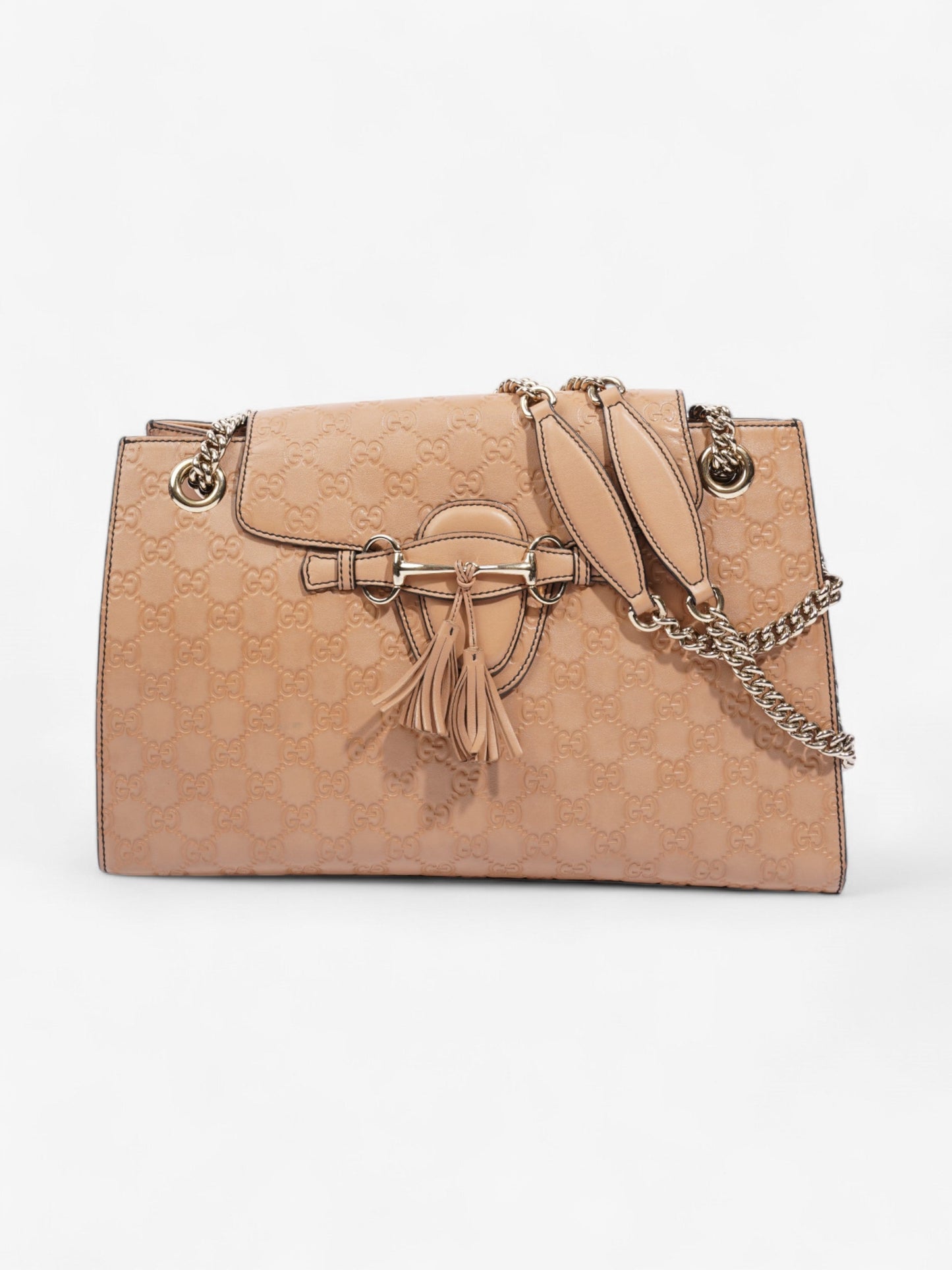 Gucci Emily Guccissima Chain Light Taupe / GG Supreme Canvas Large