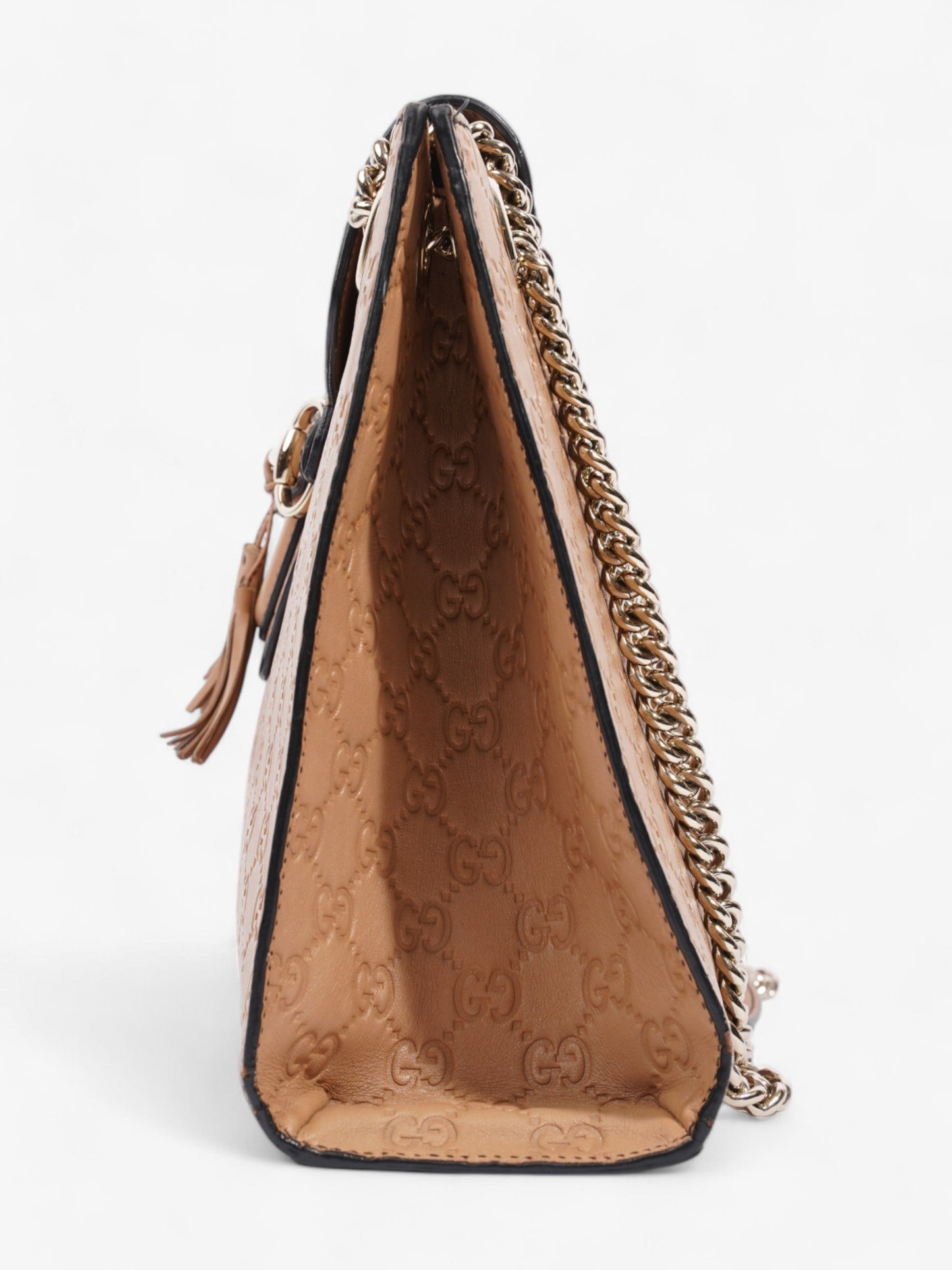 Gucci Emily Guccissima Chain Light Taupe / GG Supreme Canvas Large