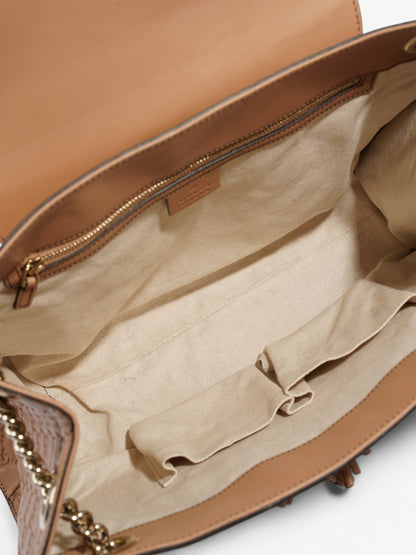 Gucci Emily Guccissima Chain Light Taupe / GG Supreme Canvas Large