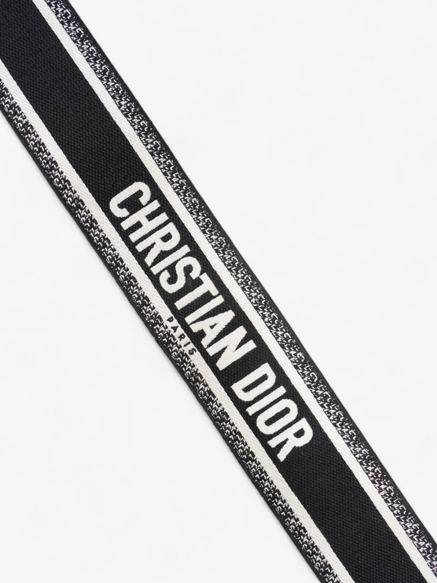 Christian Dior Shoulder Strap Ultramatte Black / White Cotton