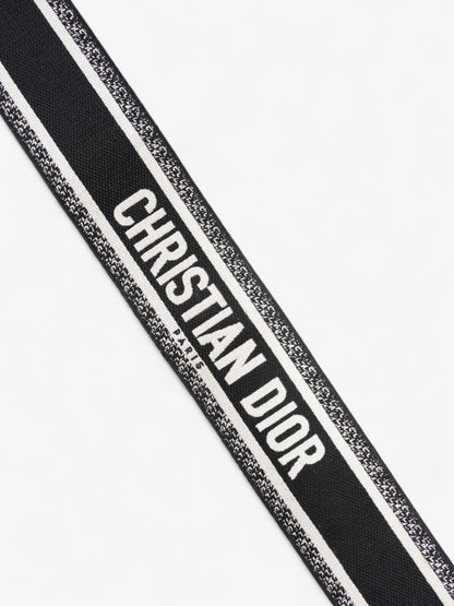 Christian Dior Shoulder Strap Ultramatte Black / White Cotton