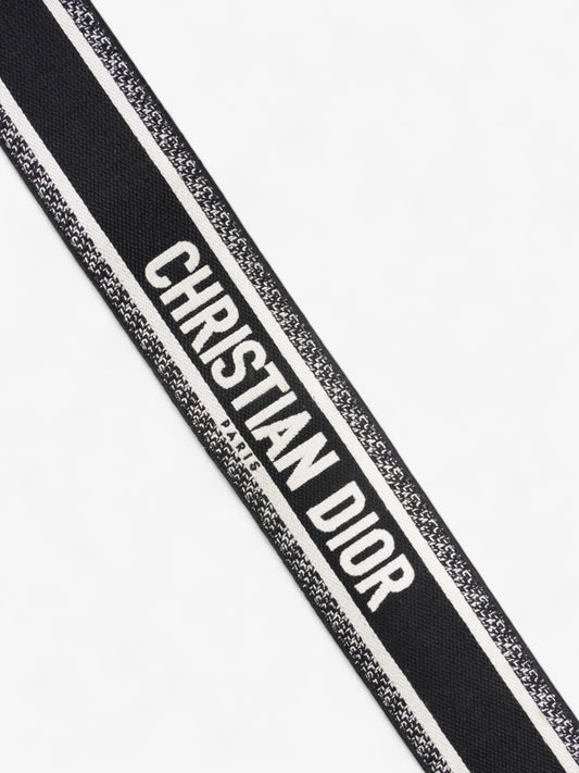 Christian Dior Shoulder Strap Ultramatte Black / White Cotton