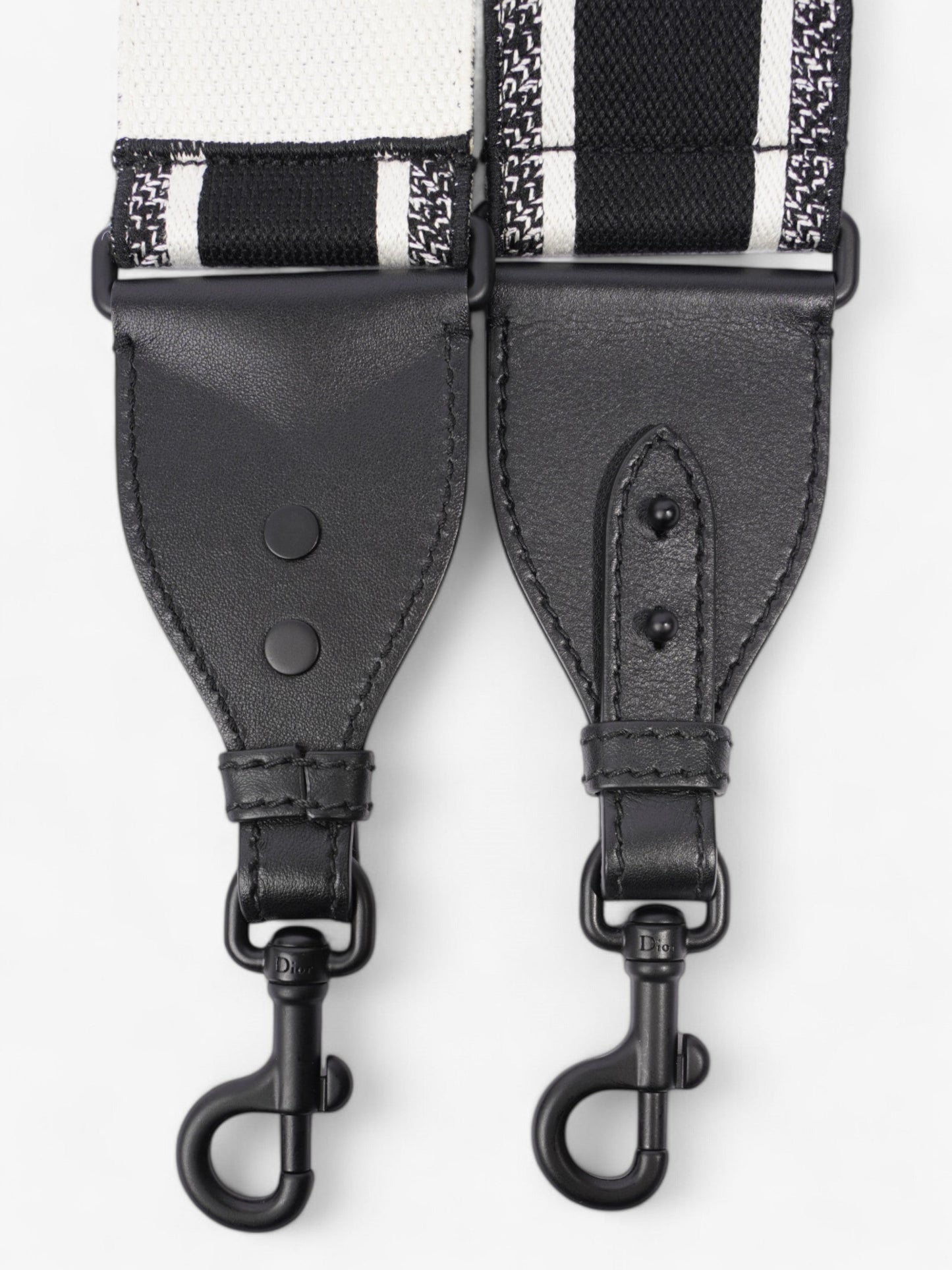Christian Dior Shoulder Strap Ultramatte Black / White Cotton