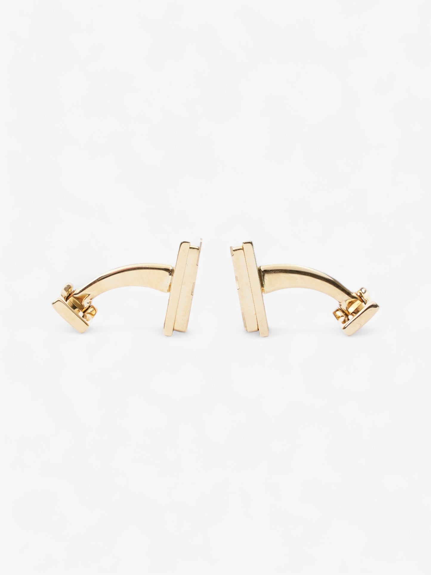 Burberry Gold Check Cuff Links Gold Base Metal