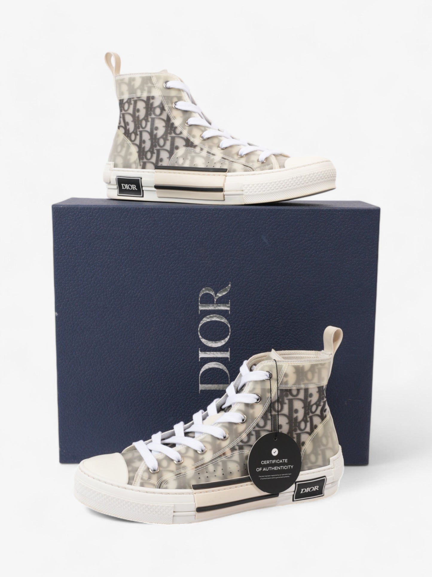 Christian Dior B23 High-tops Grey Oblique  / White Mesh EU 40 UK 7