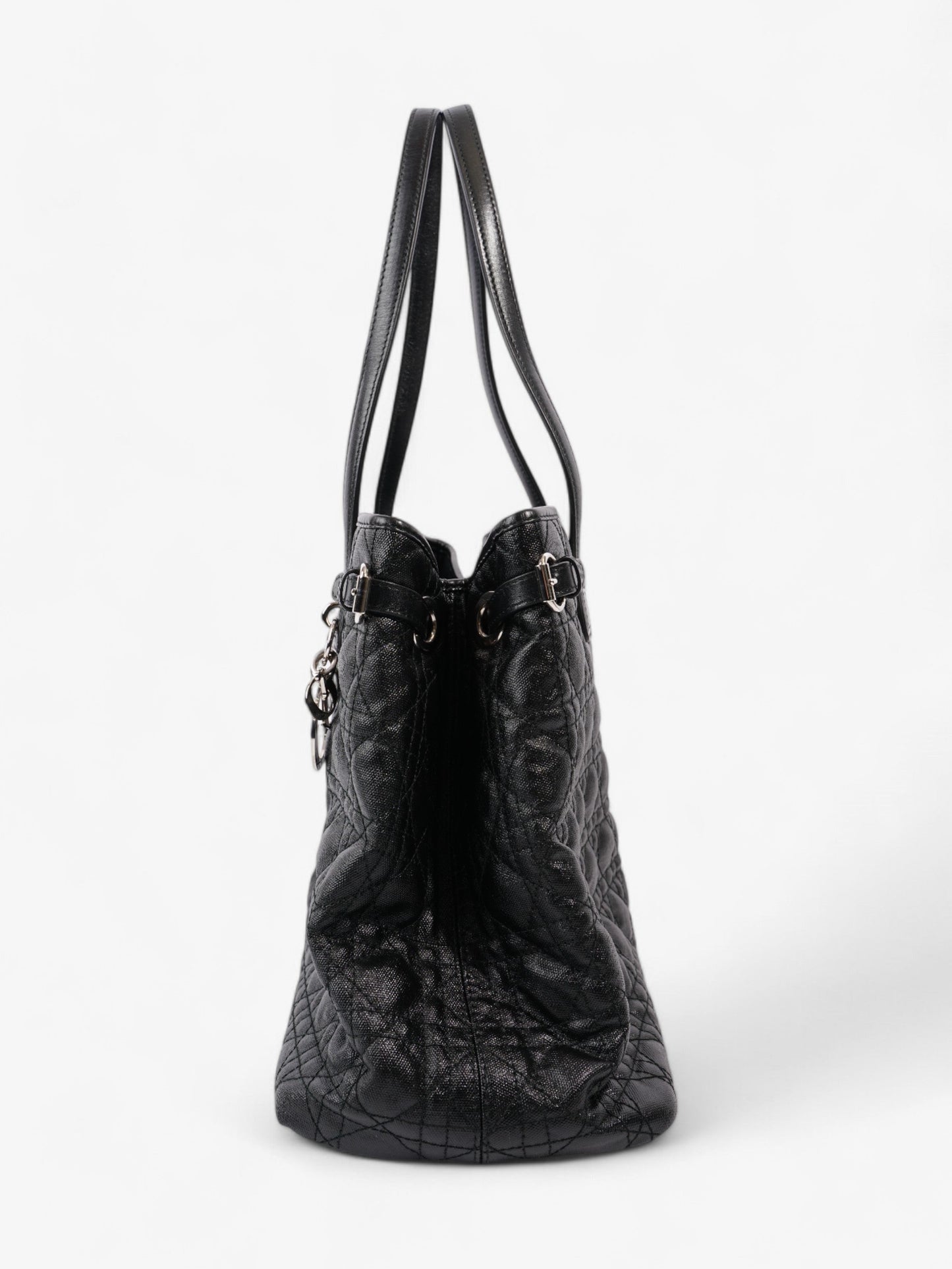 Christian Dior Panarea Tote Black Coated Canvas