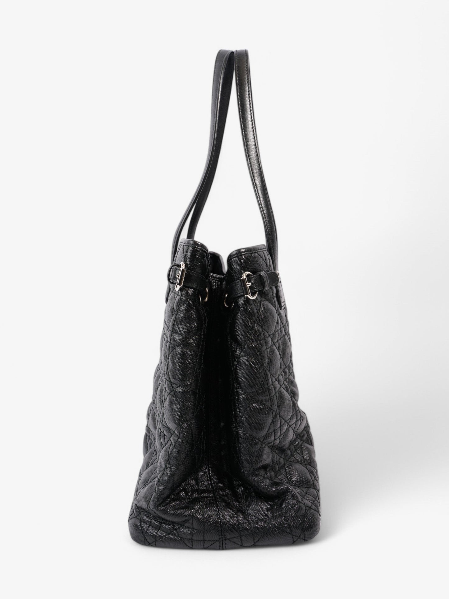 Christian Dior Panarea Tote Black Coated Canvas