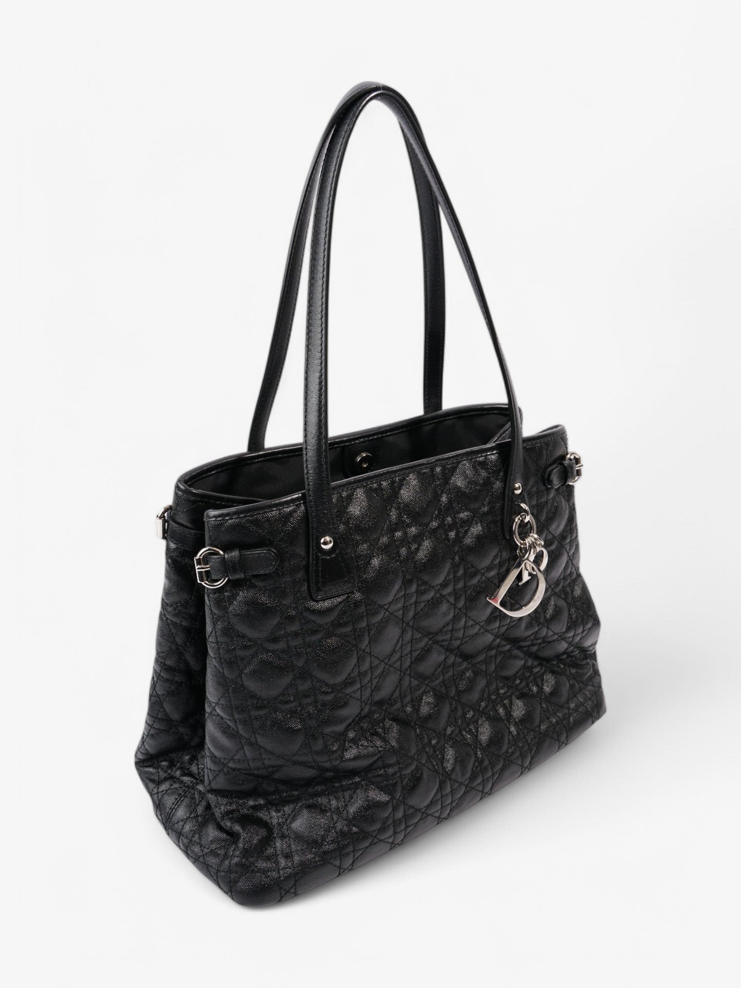 Christian Dior Panarea Tote Black Coated Canvas