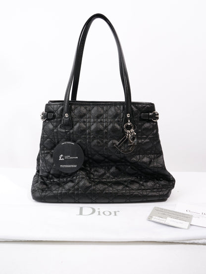 Christian Dior Panarea Tote Black Coated Canvas