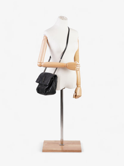 Saint Laurent West Hollywood Monogram Black Calfskin Leather Medium