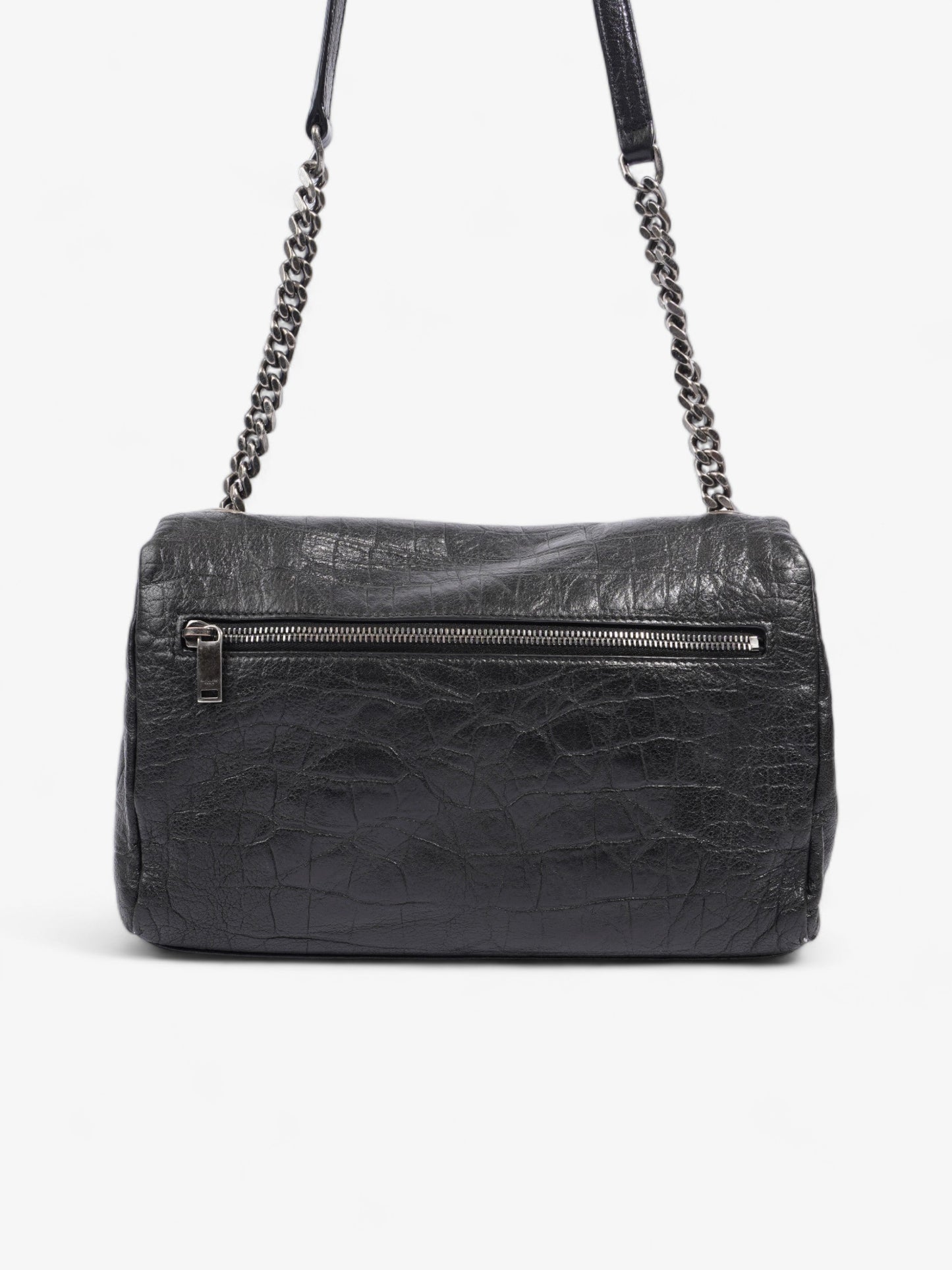 Saint Laurent West Hollywood Monogram Black Calfskin Leather Medium