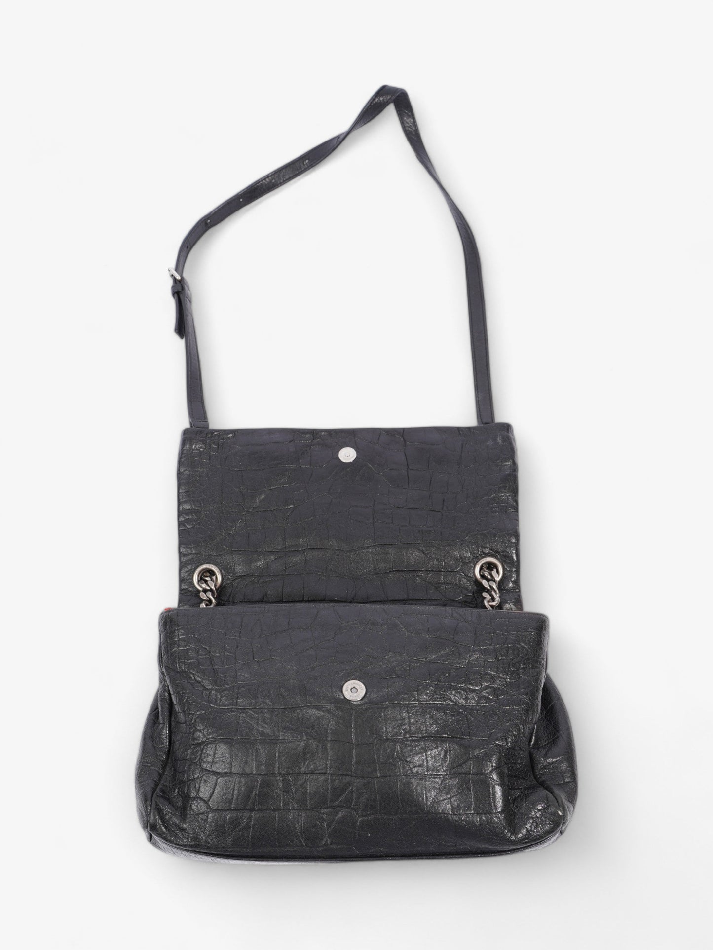 Saint Laurent West Hollywood Monogram Black Calfskin Leather Medium