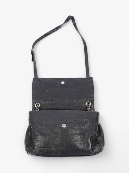 Saint Laurent West Hollywood Monogram Black Calfskin Leather Medium