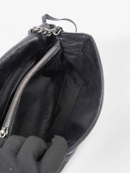 Saint Laurent West Hollywood Monogram Black Calfskin Leather Medium