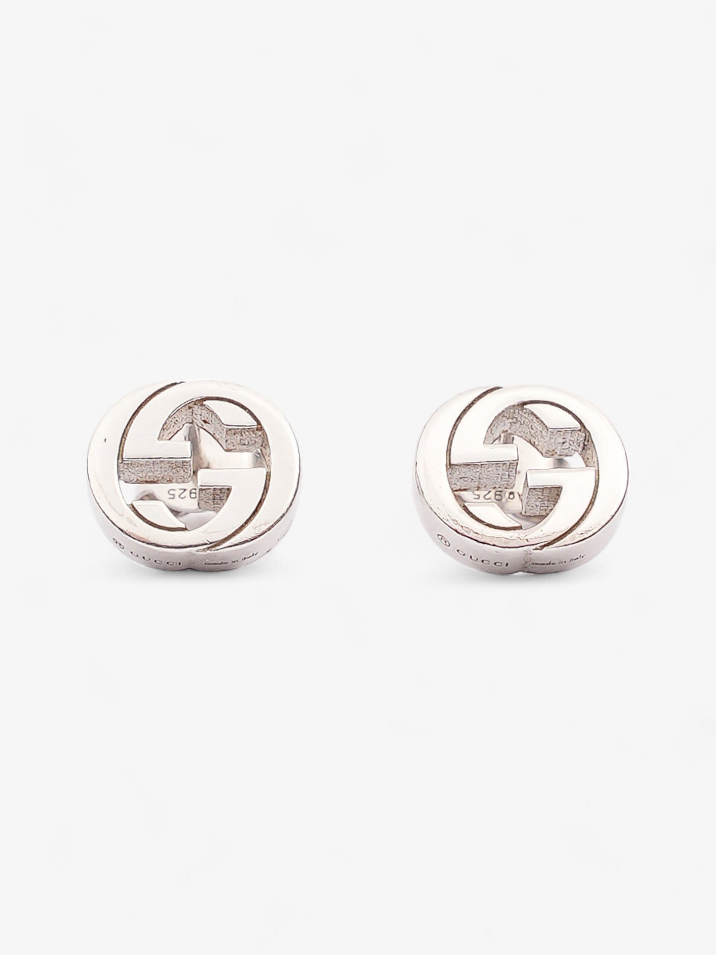 Gucci Interlocking G Earrings Silver Silver Sterling