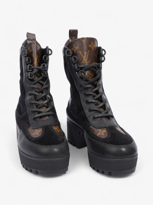 Louis Vuitton Laureate Platform Desert Boot Black / Monogram Suede EU 38 UK 5