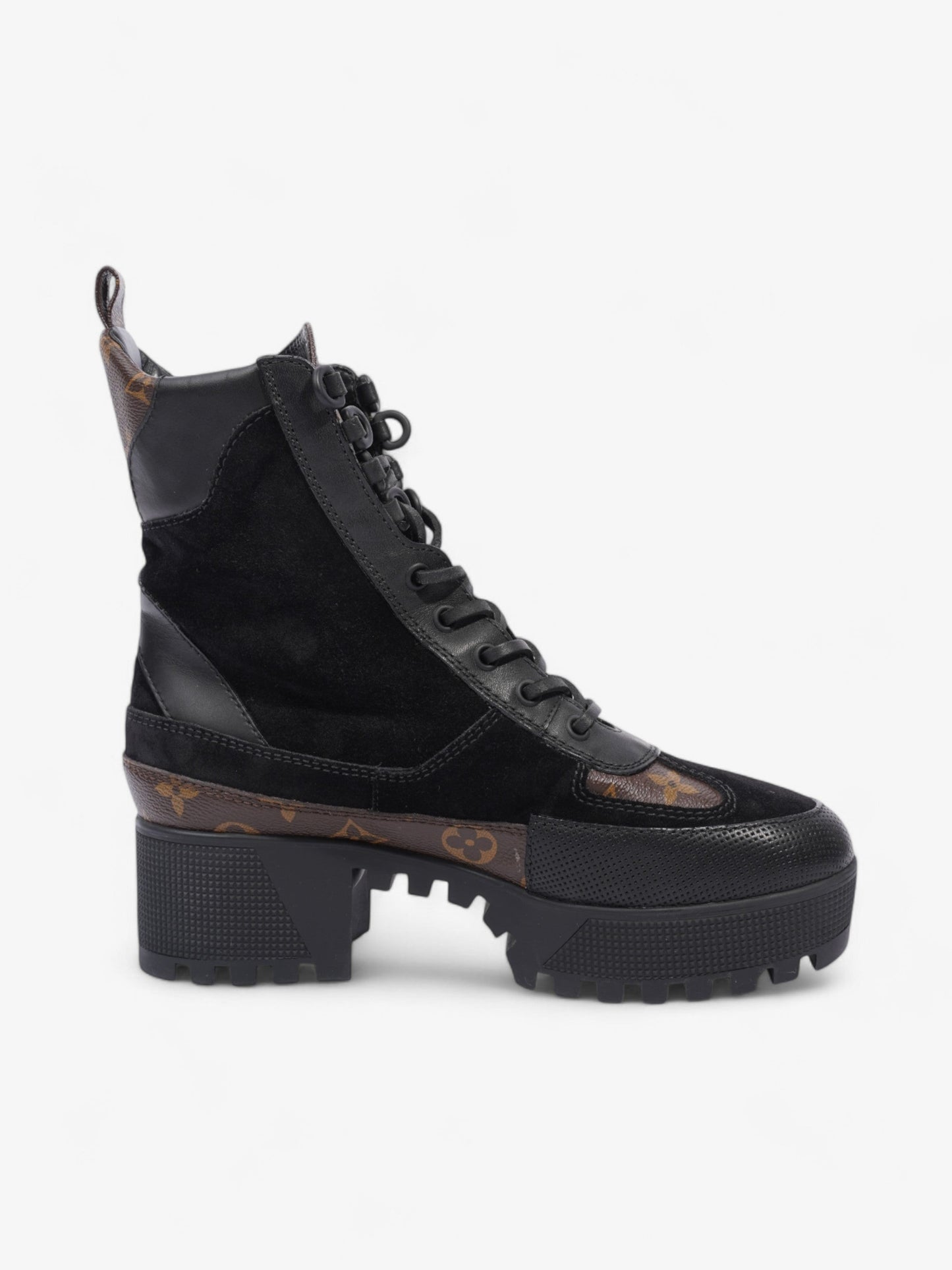 Louis Vuitton Laureate Platform Desert Boot Black / Monogram Suede EU 38 UK 5