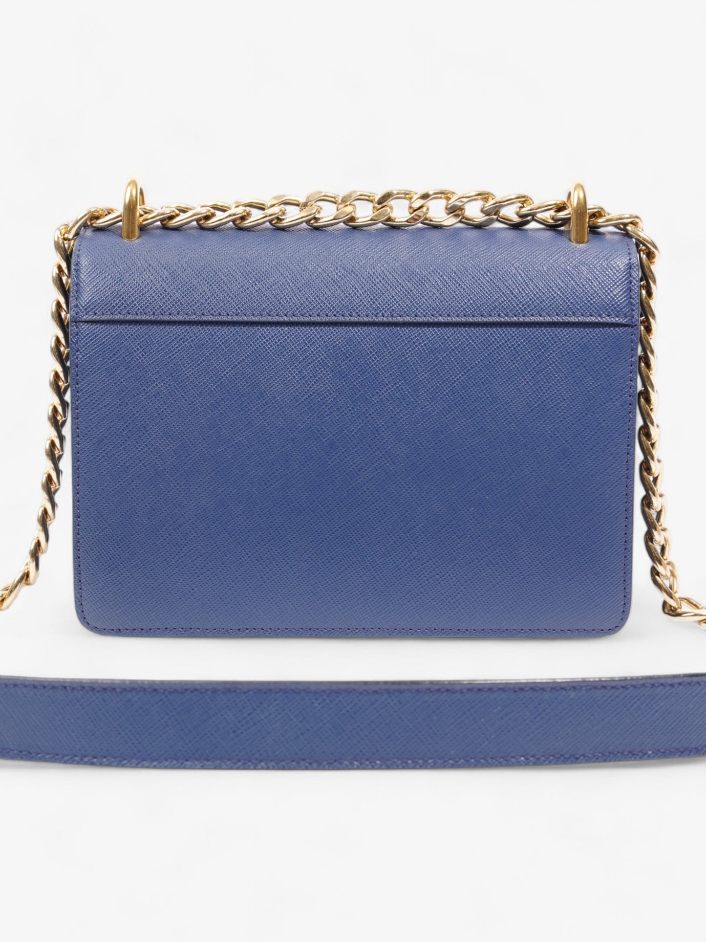 Prada Chain Shoulder Bag Cobalt Blue Saffiano Leather
