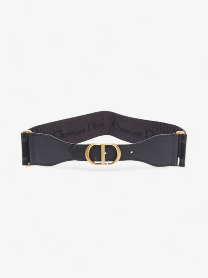Christian Dior CD Belt Black / Gold Cotton 80cm