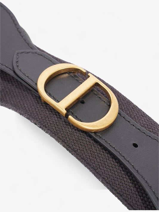 Christian Dior CD Belt Black / Gold Cotton 80cm