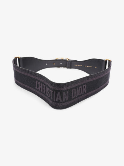 Christian Dior CD Belt Black / Gold Cotton 80cm