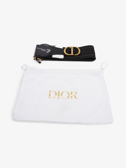 Christian Dior CD Belt Black / Gold Cotton 80cm