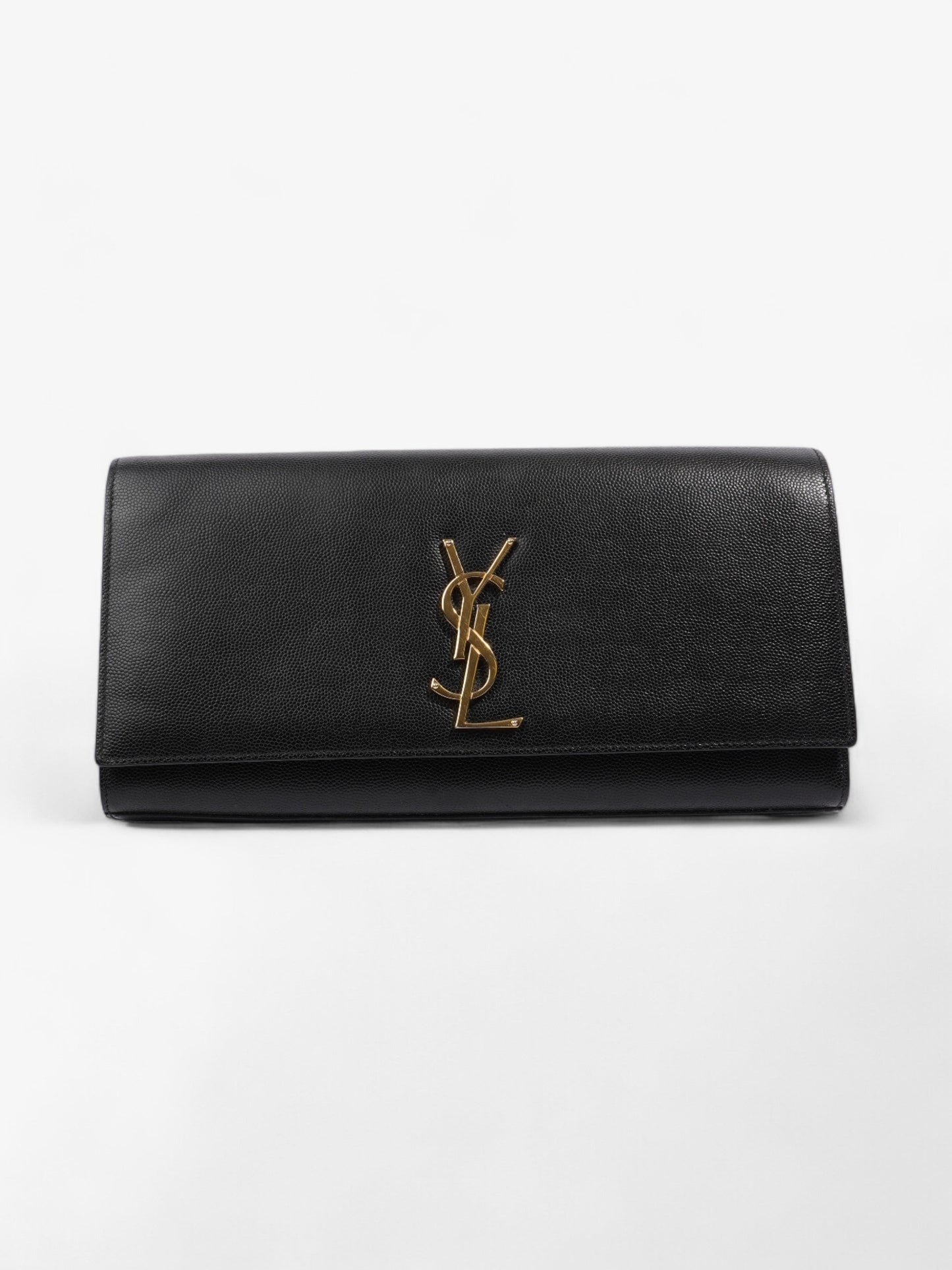 Saint Laurent Cassandre Clutch Black Leather