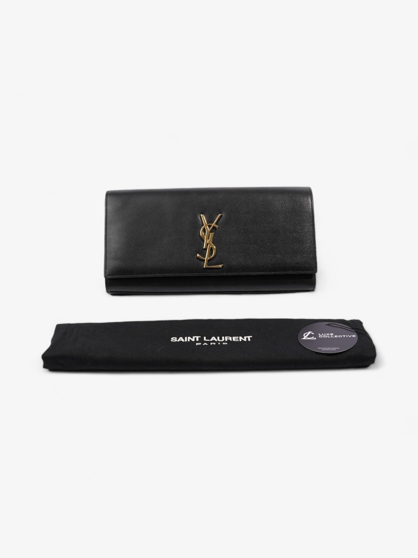Saint Laurent Cassandre Clutch Black Leather