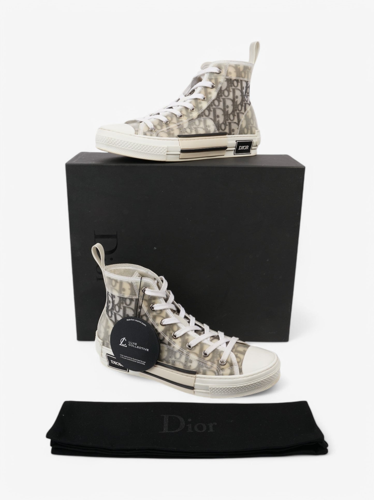 Christian Dior B23 High-tops White  / Grey Oblique Mesh EU 40 UK 6