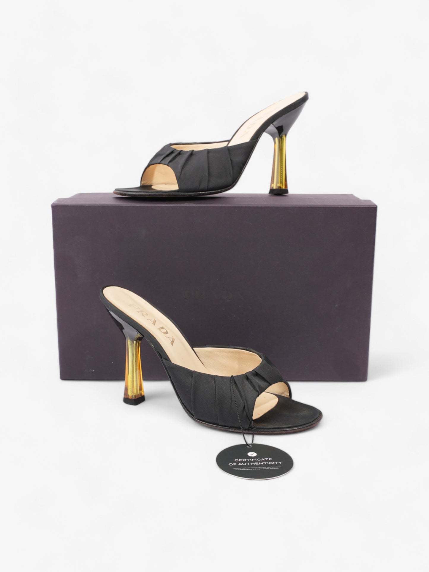 Prada Pump 100 Black Satin EU 37 UK 4