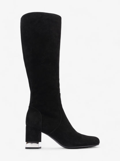 Saint Laurent Babies 70 Tall Boots 70mm Black / Silver Suede EU 37 UK 4