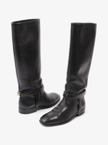 Christian Dior Riding Boots Black Leather EU 37 UK 4