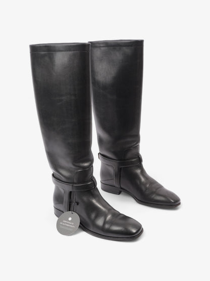 Christian Dior Riding Boots Black Leather EU 37 UK 4
