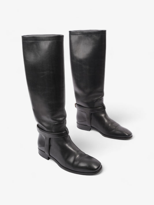 Christian Dior Riding Boots Black Leather EU 37 UK 4