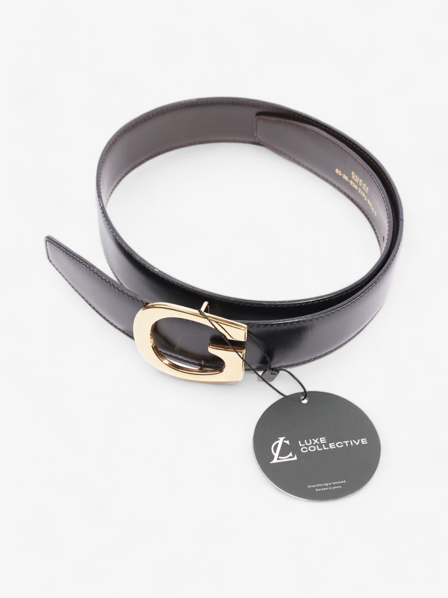 Gucci G Buckle Belt Black Leather 65cm / 26"