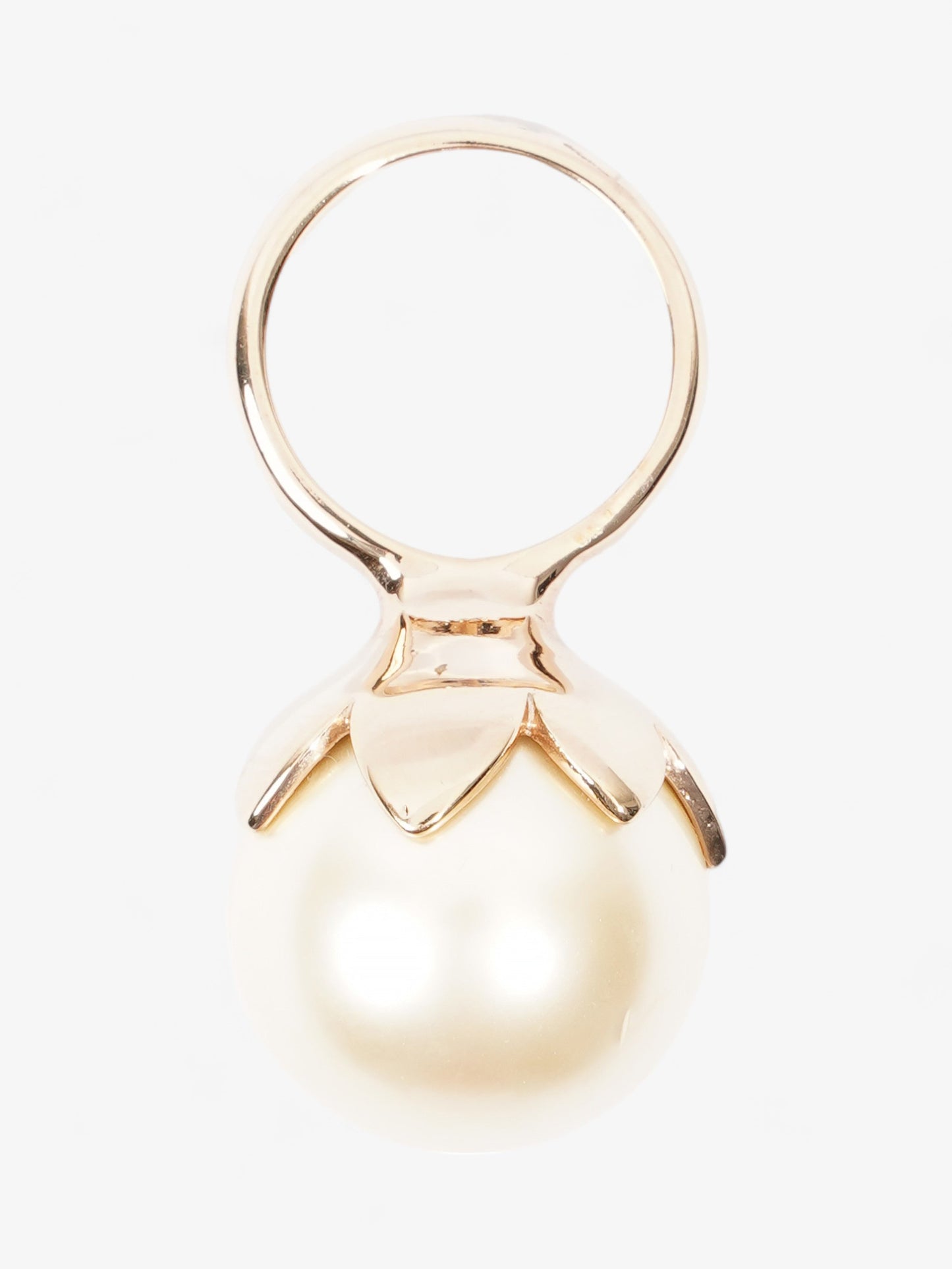 Christian Dior Faux Pearl Ring Gold Base Metal M (Circumference - 16.56mm)